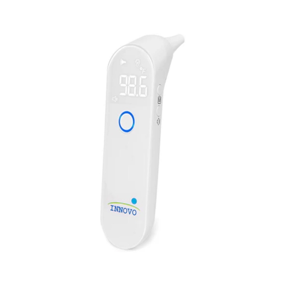 Ear Infrared Digital Thermometer with 20 probes, Holder Batteries Infants Adults